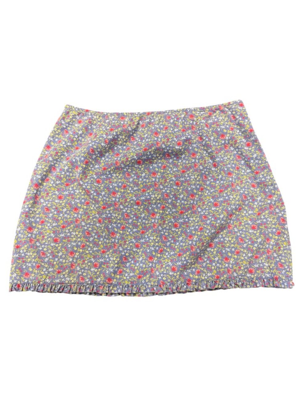 VTG Express World Brand Floral Mini Skirt Womens Small Blue Y2K Coquette Indie